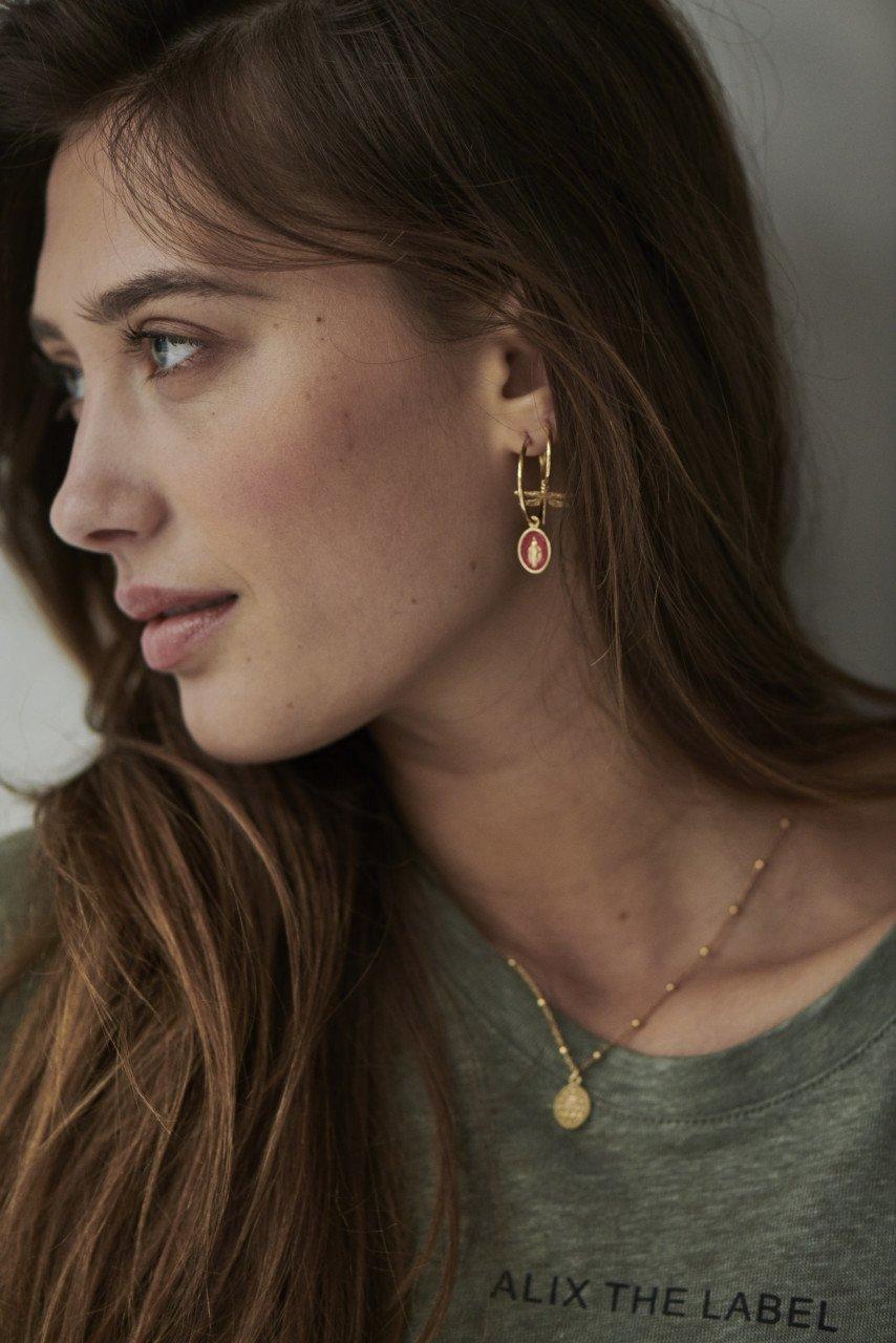 Lott. Gioielli Symbool Oorbellen Madonna Rood