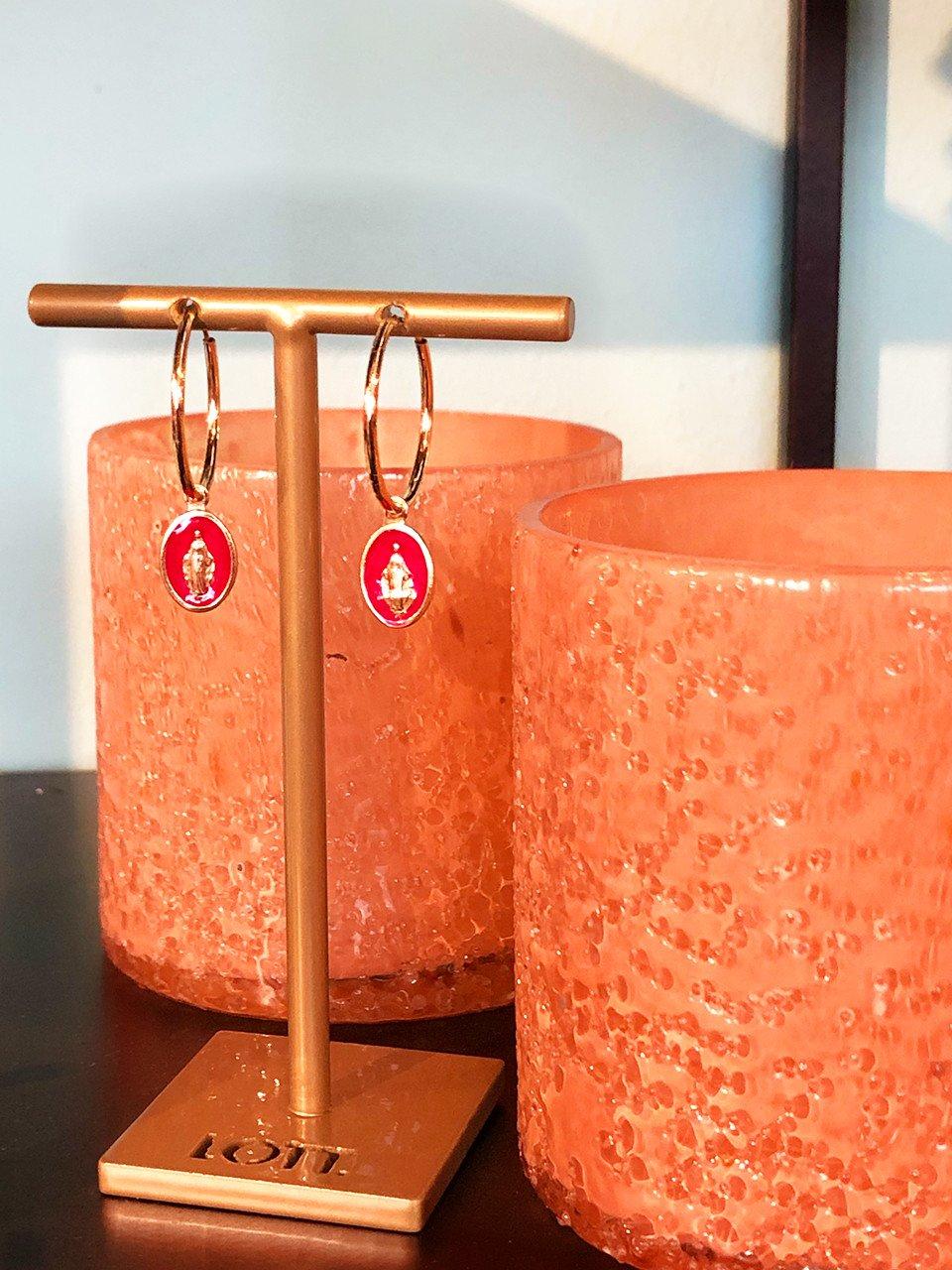 Lott. Gioielli Symbool Oorbellen Madonna Rood