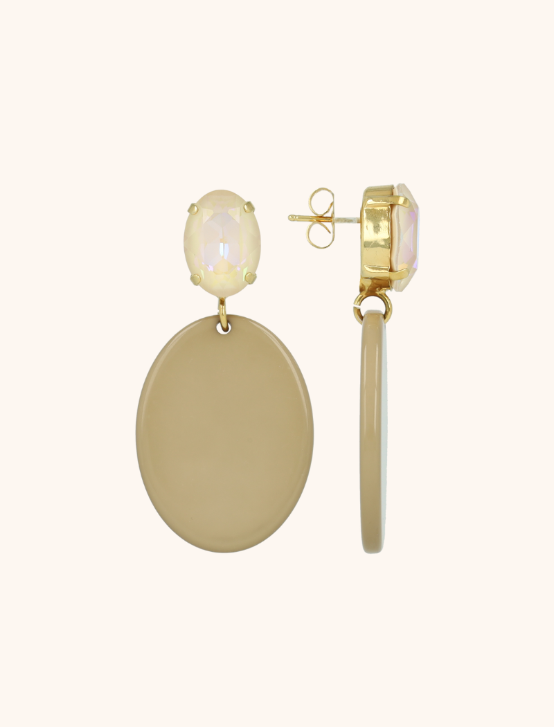 lott. gioielli Taupe Oorbellen Isabella Oval S