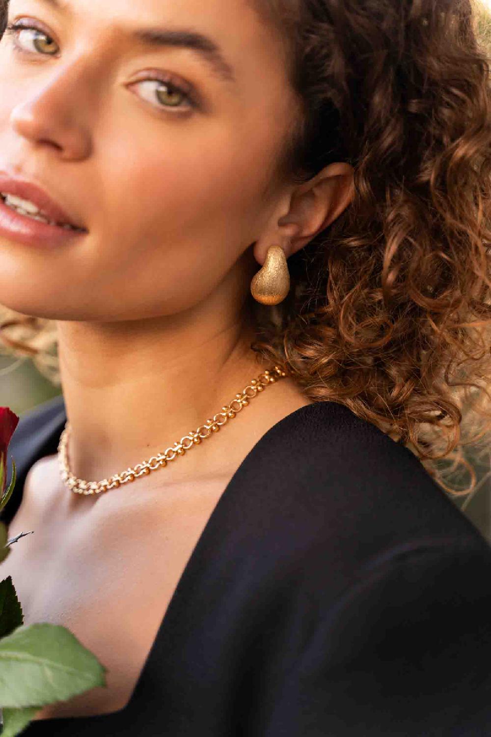 Lott. Gioielli Teardrop Oorbellen Brushed Goud M