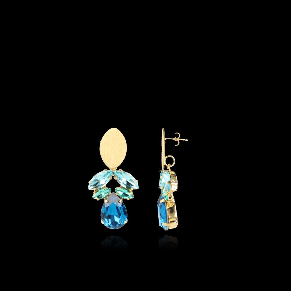 Lott. Gioielli Turquoise Oorbellen Strass Joni