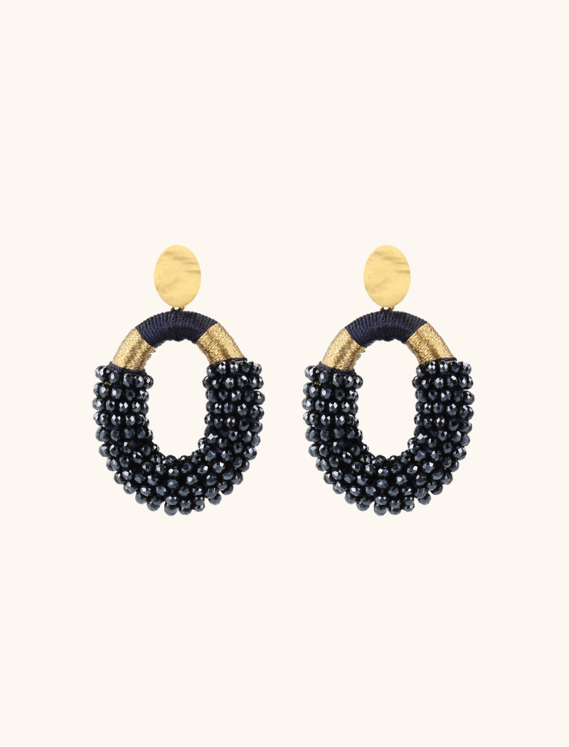 Lott. Gioielli Yara Blauw Gouden Ovaal M Oorbellen