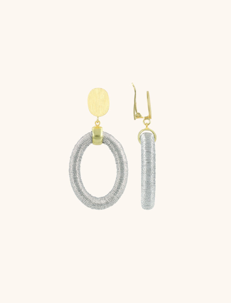 lott. gioielli Zilveren Oorbellen Faye Ovaal S Clip