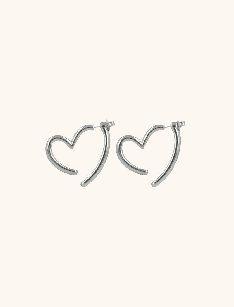 lott. gioielli Zilveren Open Hart Oorbellen