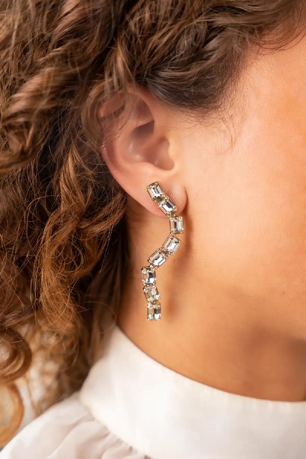 Lott. Gioielli Zwarte Diamant Oorbellen Slang