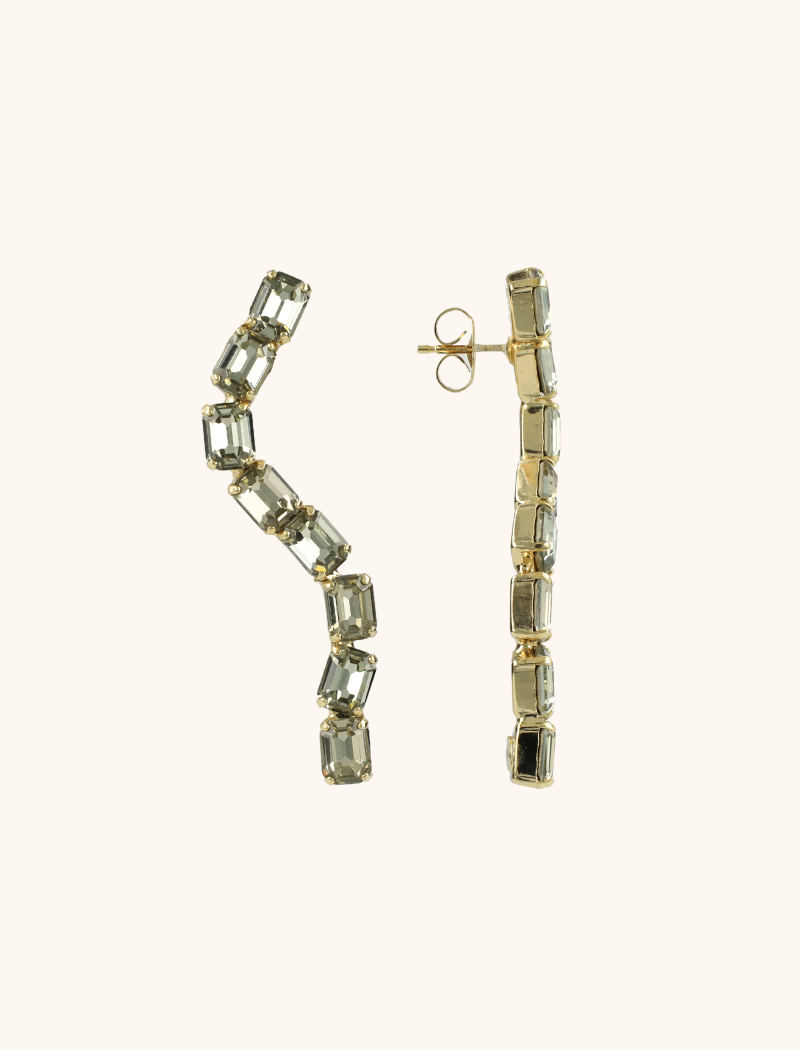 Lott. Gioielli Zwarte Diamant Oorbellen Slang