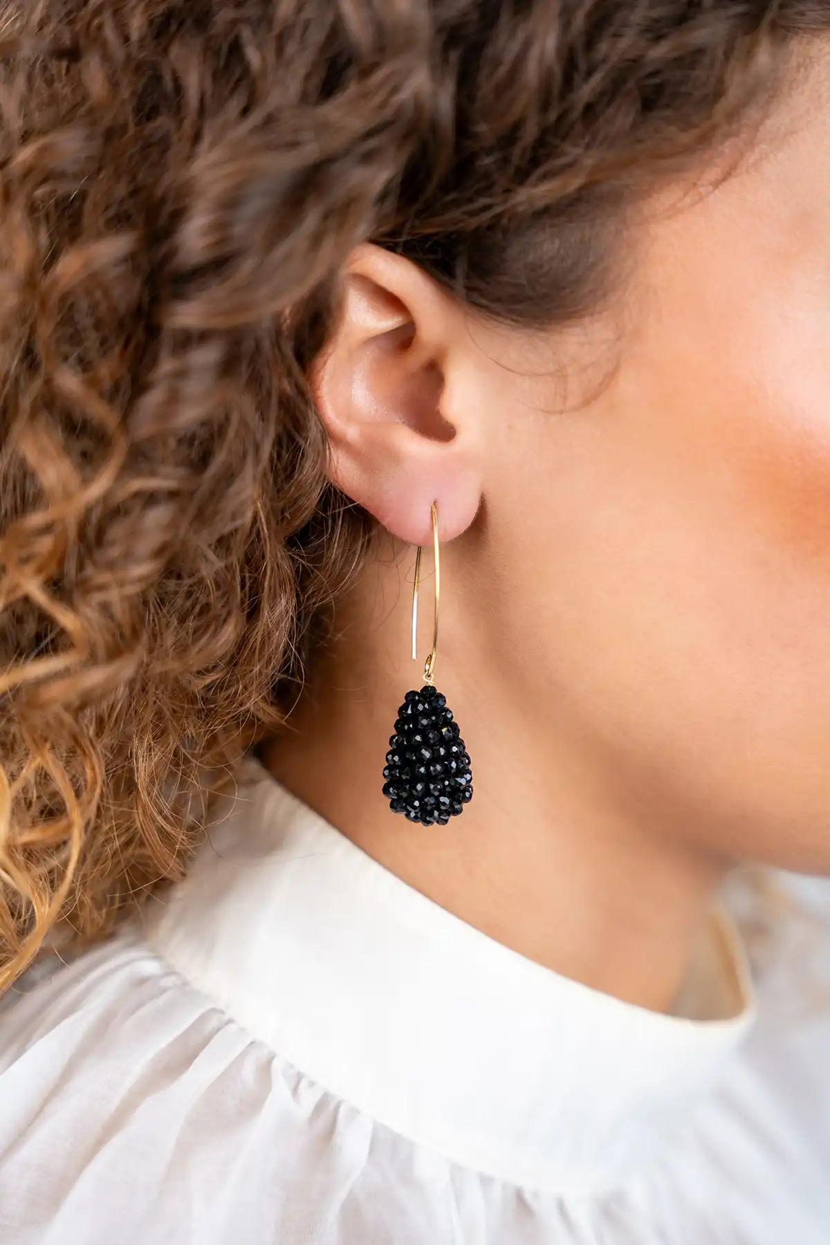 Lott. Gioielli Zwarte Oorbellen Amy Cone XS