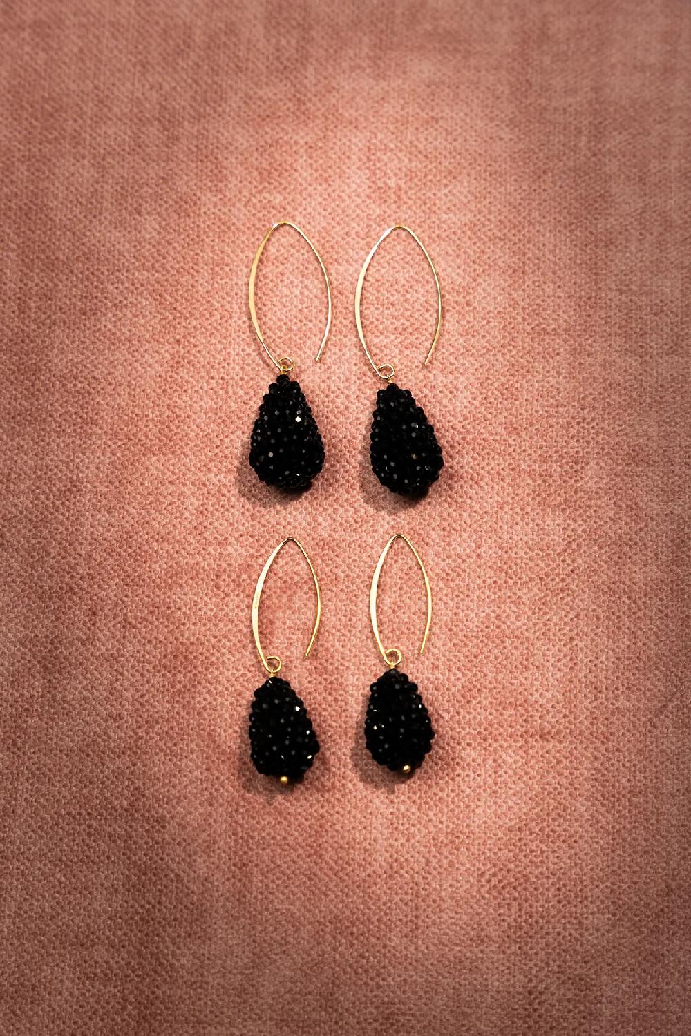 Lott. Gioielli Zwarte Oorbellen Amy Cone XS