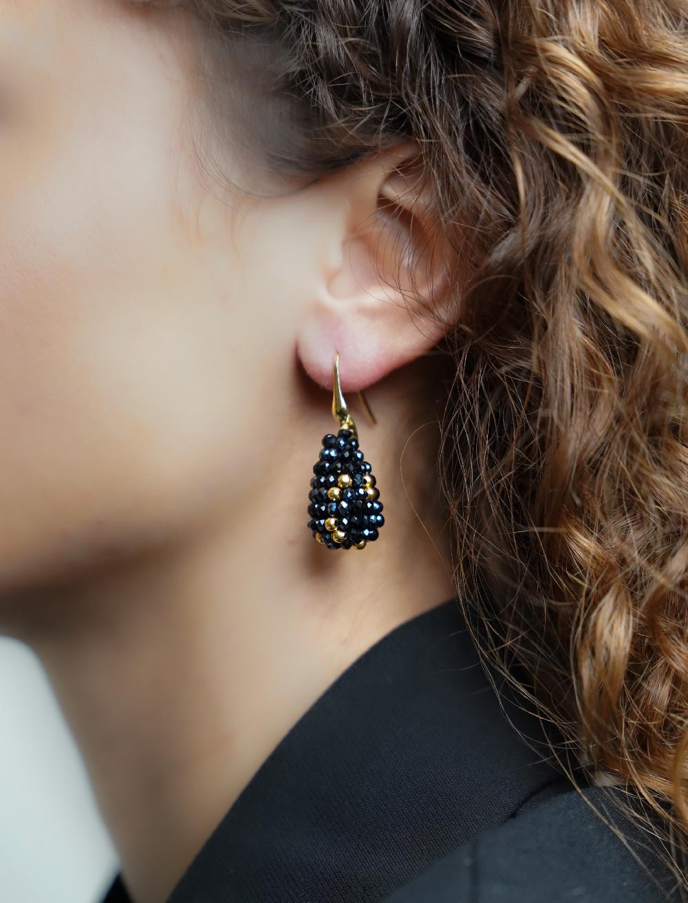 Lott. Gioielli Zwarte Oorbellen Amy Cone XS