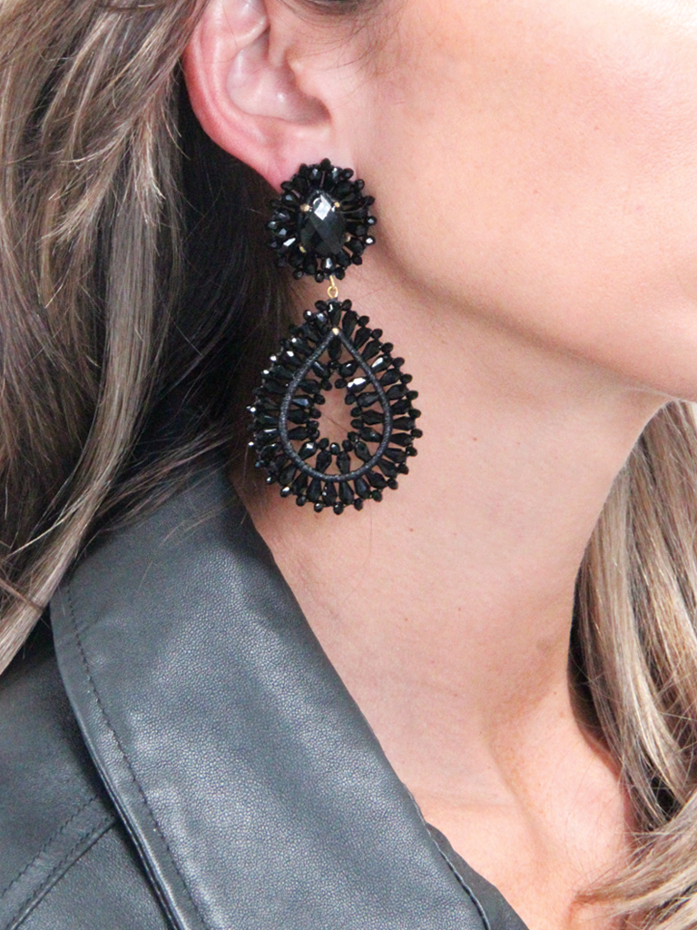 Lott. Gioielli Zwarte Oorbellen Apollo Double Drop