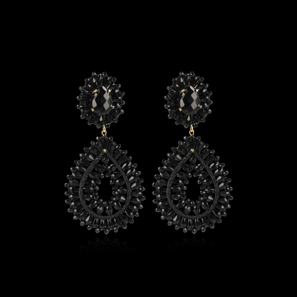 lott. gioielli Zwarte Oorbellen Apollo Double Drop