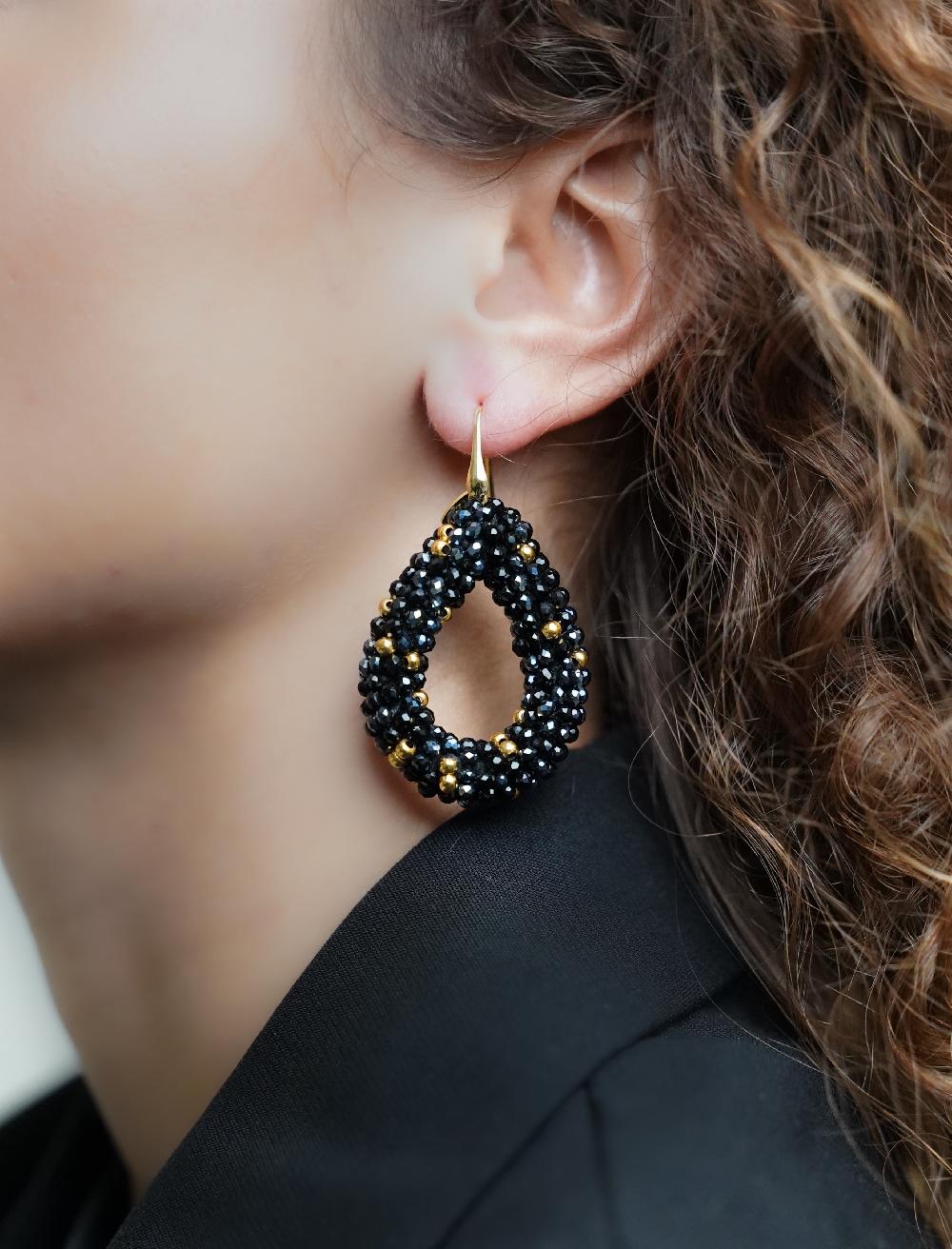 Lott. Gioielli Zwarte Oorbellen Berry Drop L