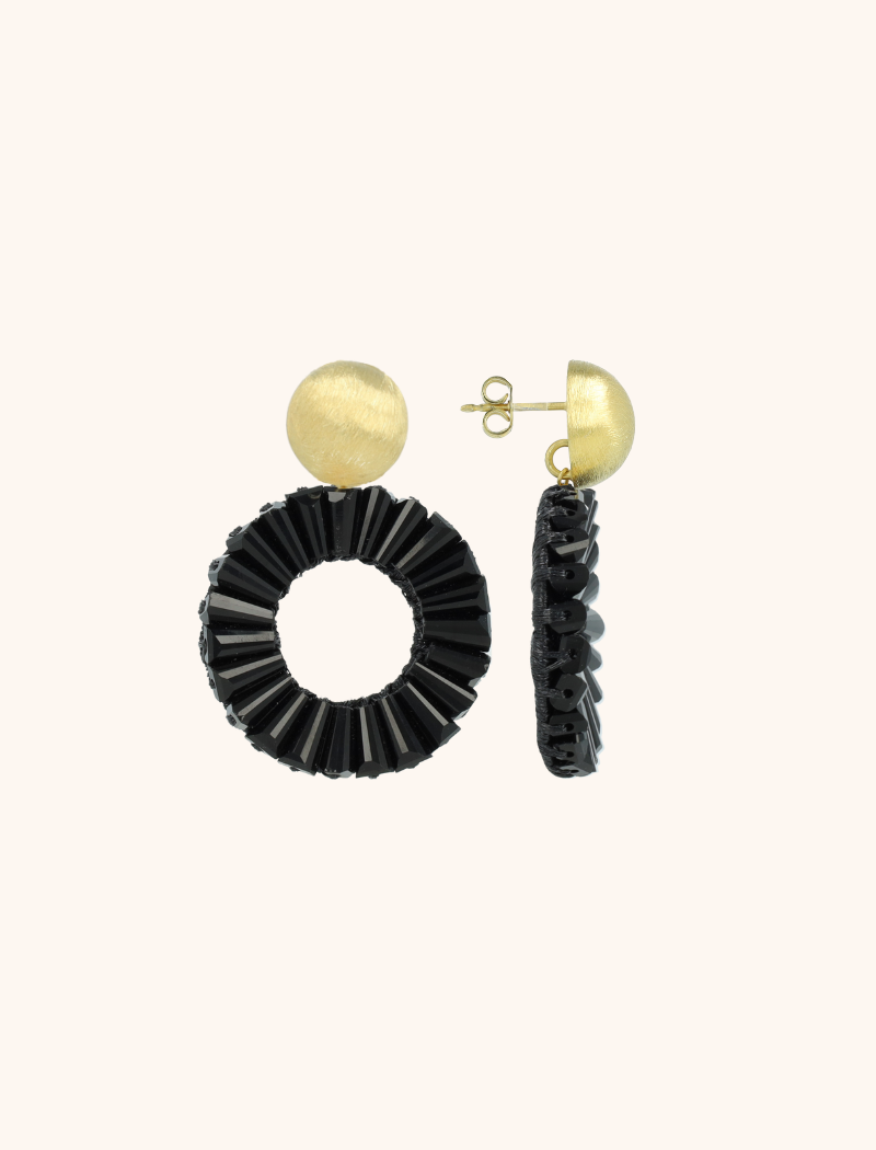 lott. gioielli Zwarte Oorbellen Danee Circle Clip