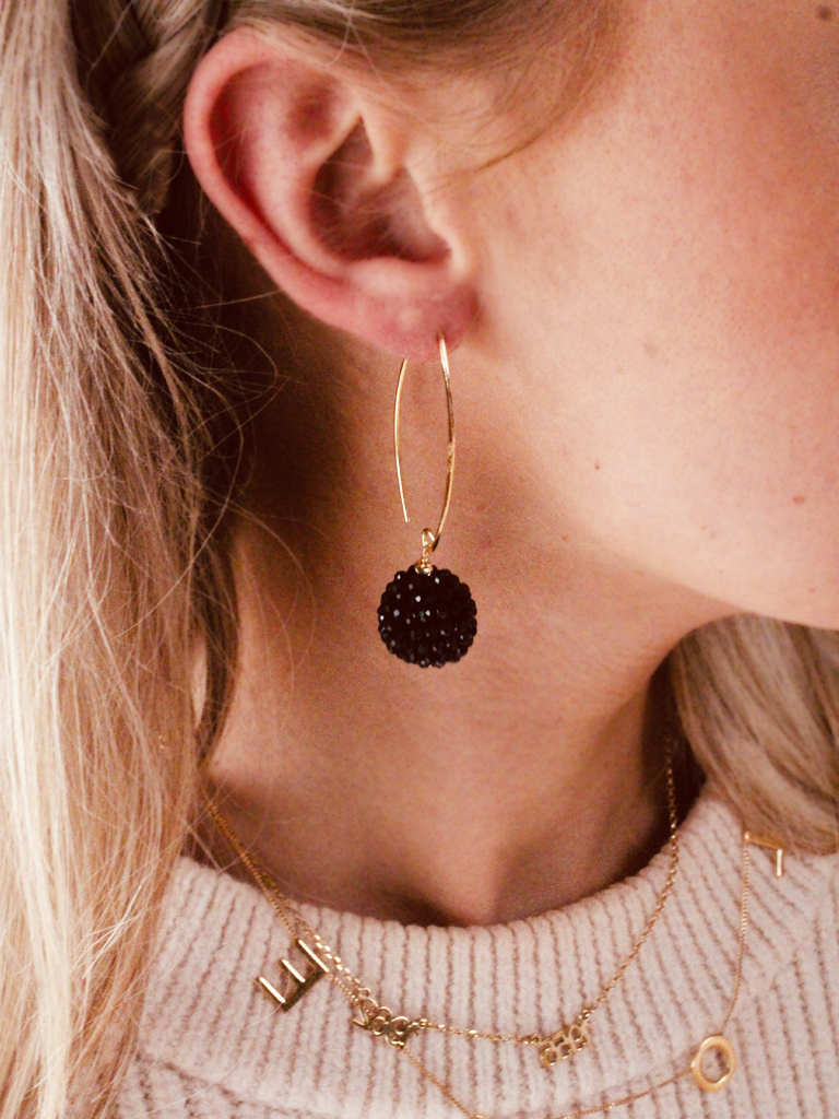 Lott. Gioielli Zwarte Oorbellen Globe S