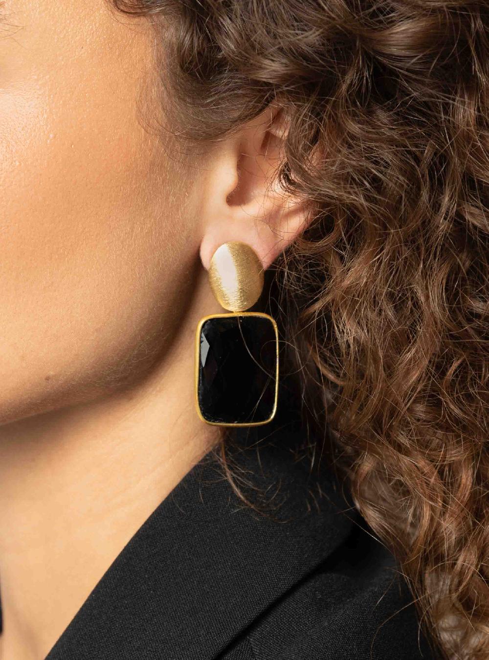 Lott. Gioielli Zwarte Oorbellen Jane Vierkant