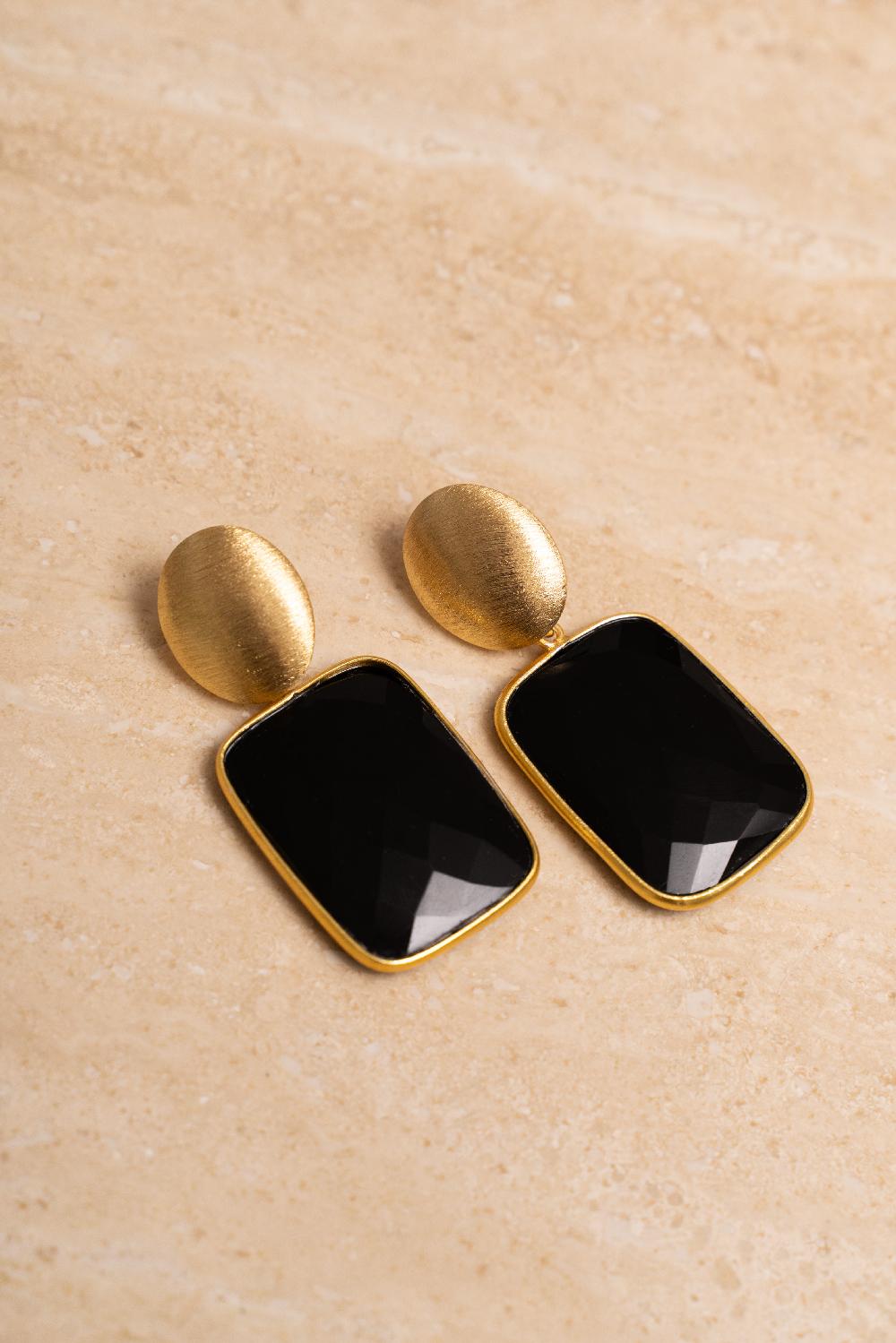 Lott. Gioielli Zwarte Oorbellen Jane Vierkant