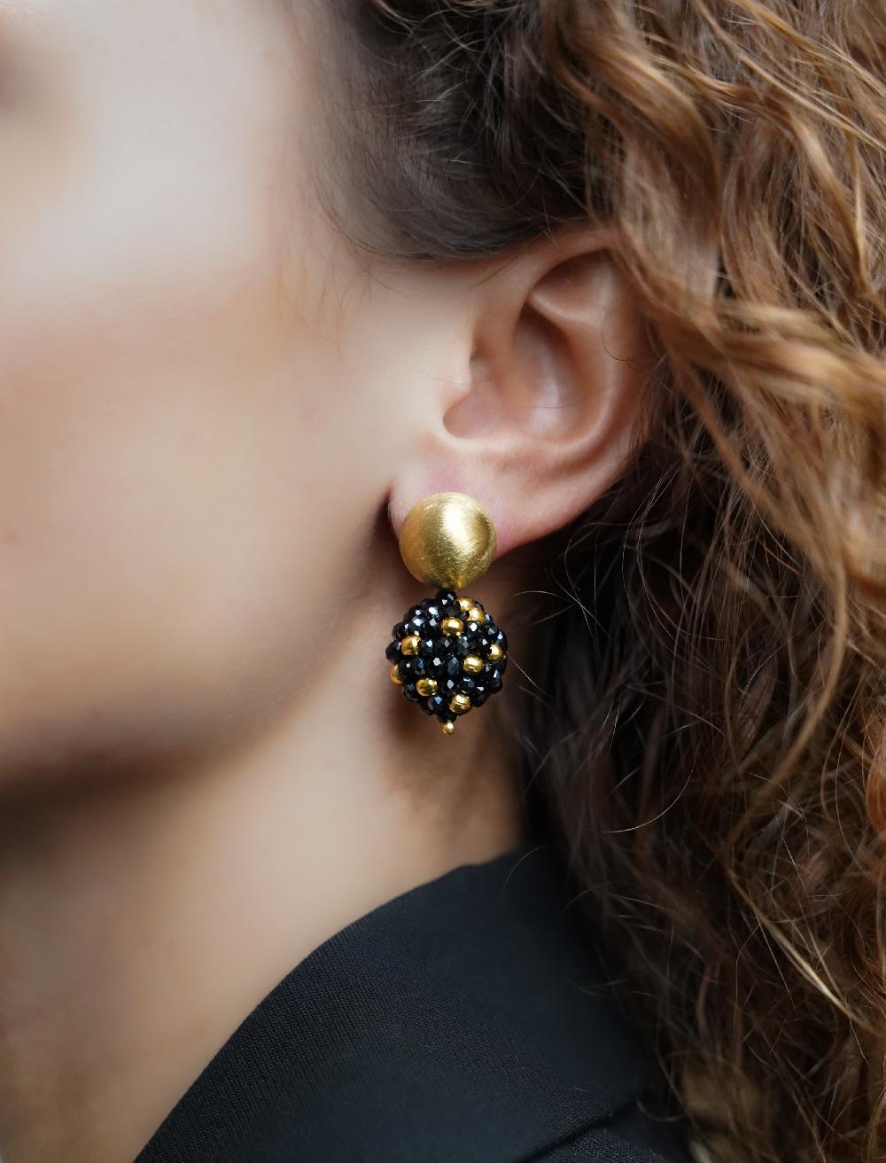 Lott. Gioielli Zwarte Oorbellen Lexi Globe S