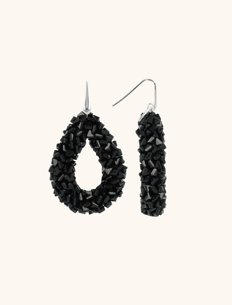 lott. gioielli Zwarte Oorbellen Marieke Drop L Raw