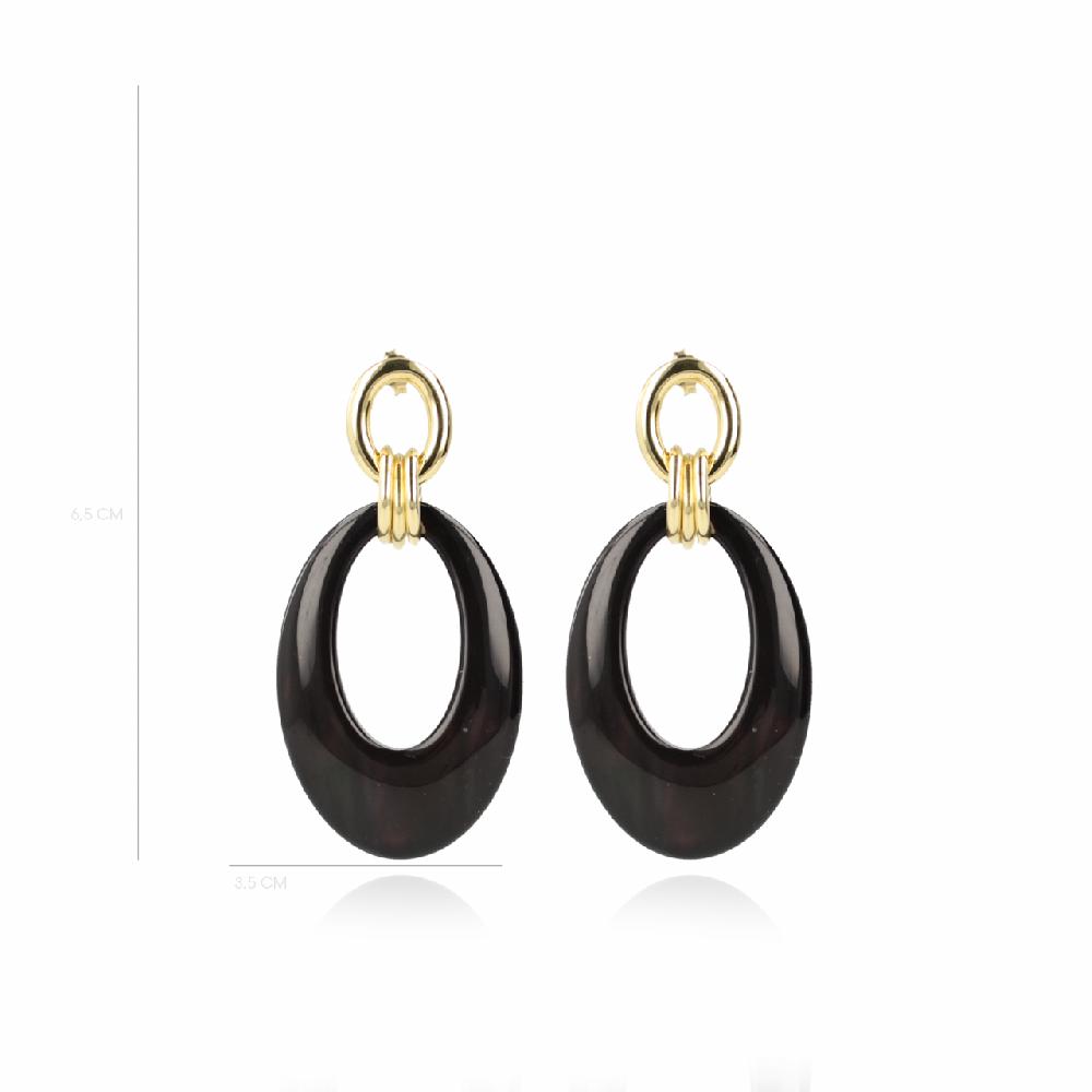 Lott. Gioielli Zwarte Oorbellen Nemea Open Oval