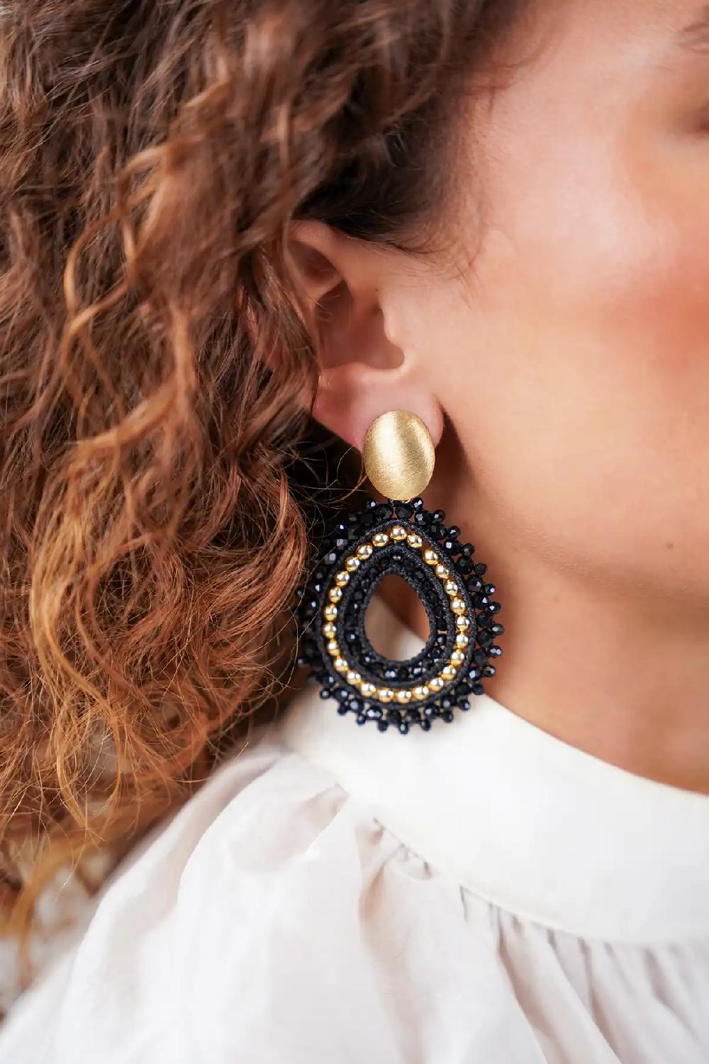 Lott. Gioielli Zwarte Oorbellen Vere Druppel L