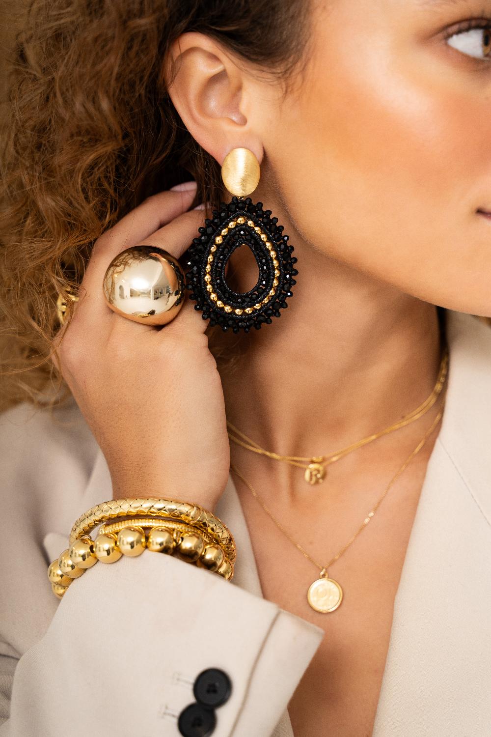 Lott. Gioielli Zwarte Oorbellen Vere Druppel L