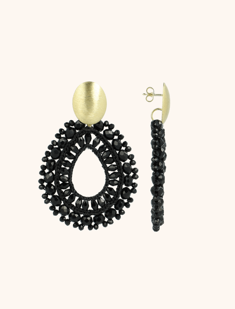 lott. gioielli Zwarte Oorbellen Vos Irregular