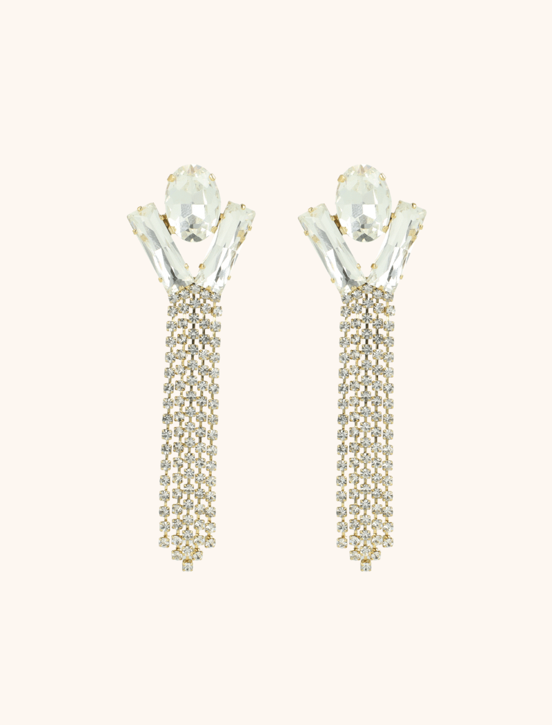 lott. gioielli Maudi Oorbellen Ovaal Waterval Kristal