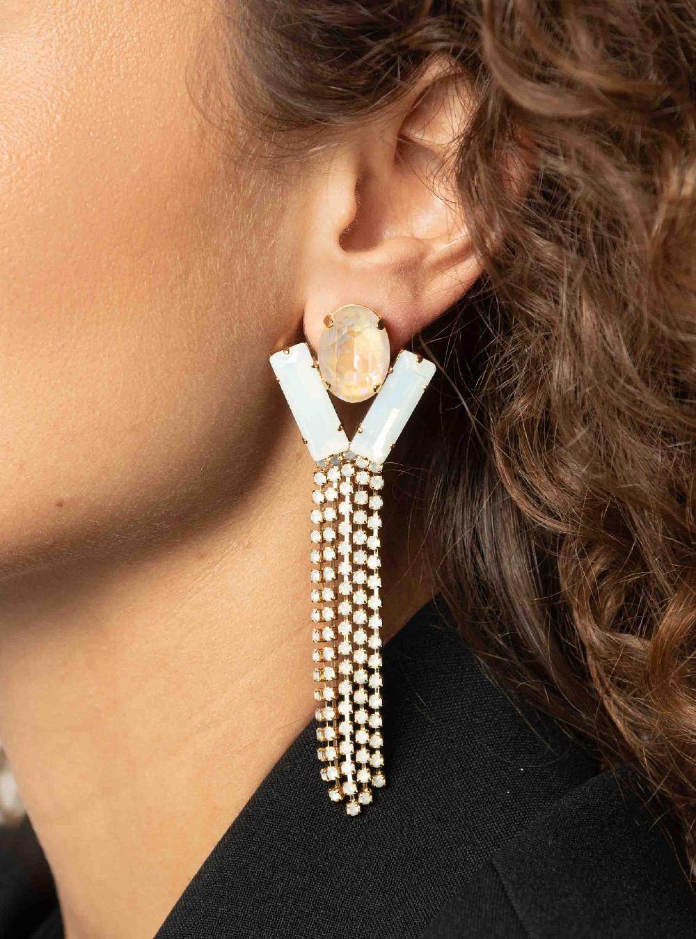 Lott. Gioielli Maudi Oorbellen Ovaal Waterval Shadow Wit