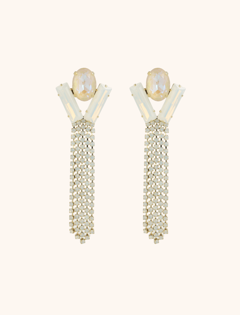 Lott. Gioielli Maudi Oorbellen Ovaal Waterval Shadow Wit