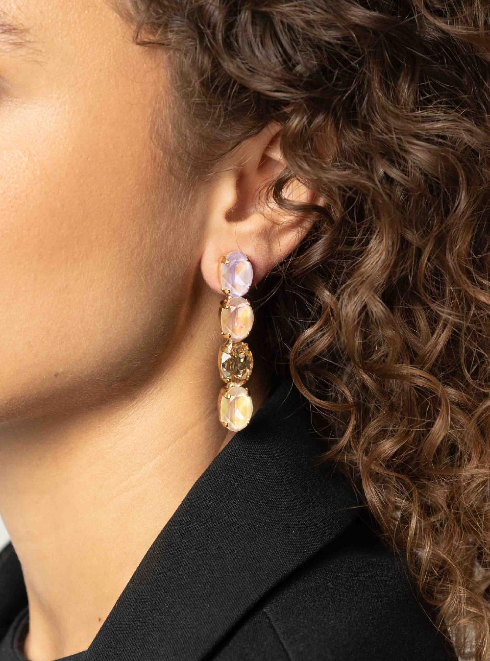 Lott. Gioielli Maudi Oorbellen Ovaal Waterval Vier Stenen S Powder