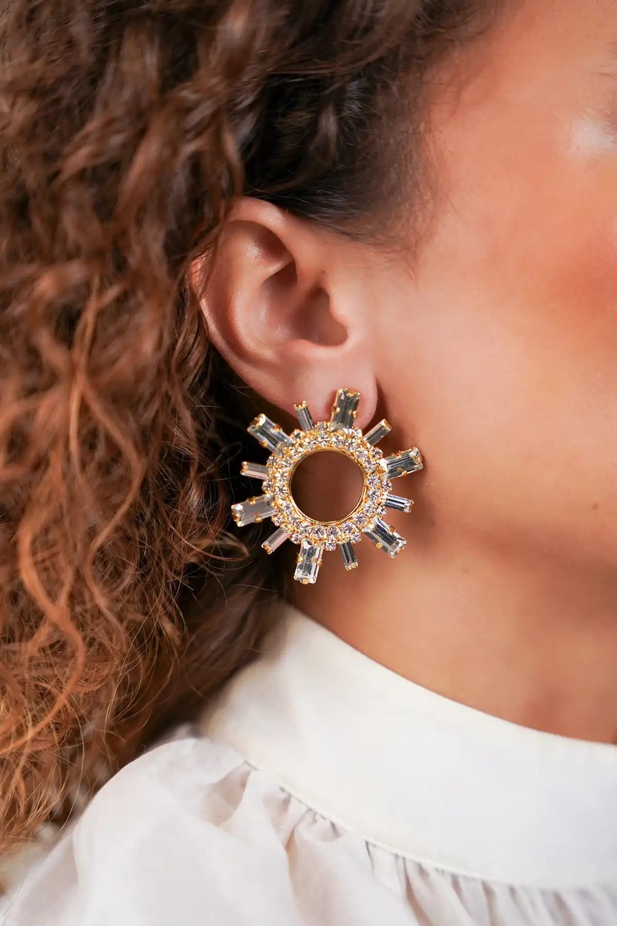 Lott. Gioielli Maura Oorbellen Large Baguette Kristal