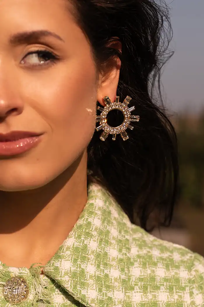 Lott. Gioielli Maura Oorbellen Large Baguette Kristal