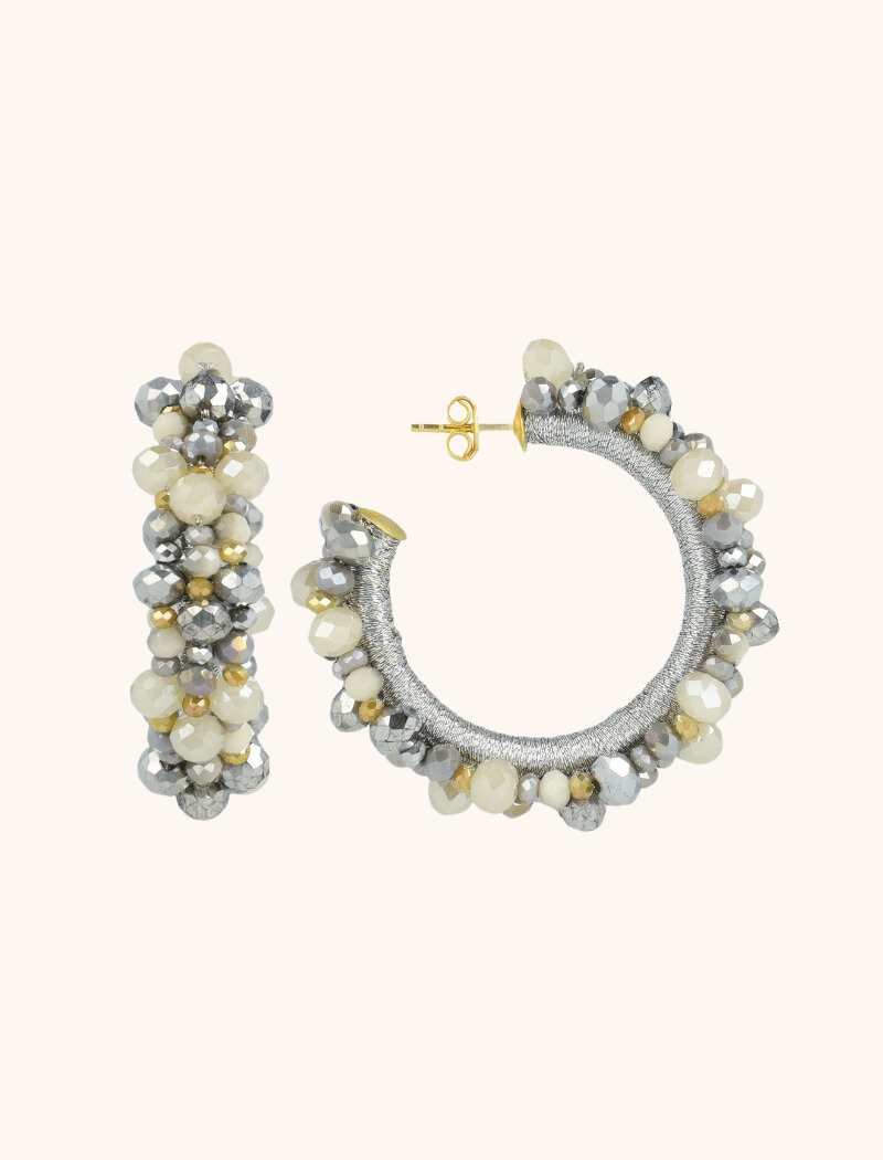 lott. gioielli Metallic Beige Oorbellen Brecht Irregular Urchin Creool M