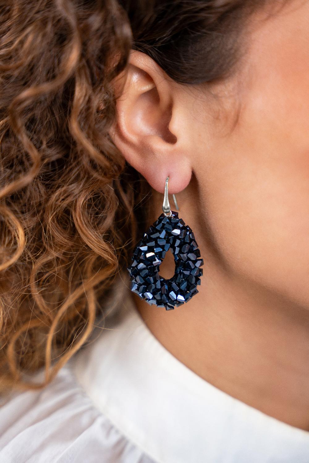 Lott. Gioielli Metallic Blue Oorbellen Marieke Drop S Raw