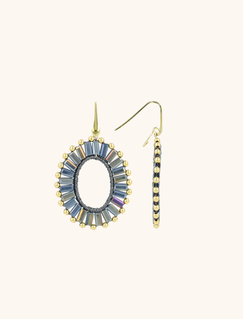 lott. gioielli Metallic Blue Oorbellen Naomi Ovaal S