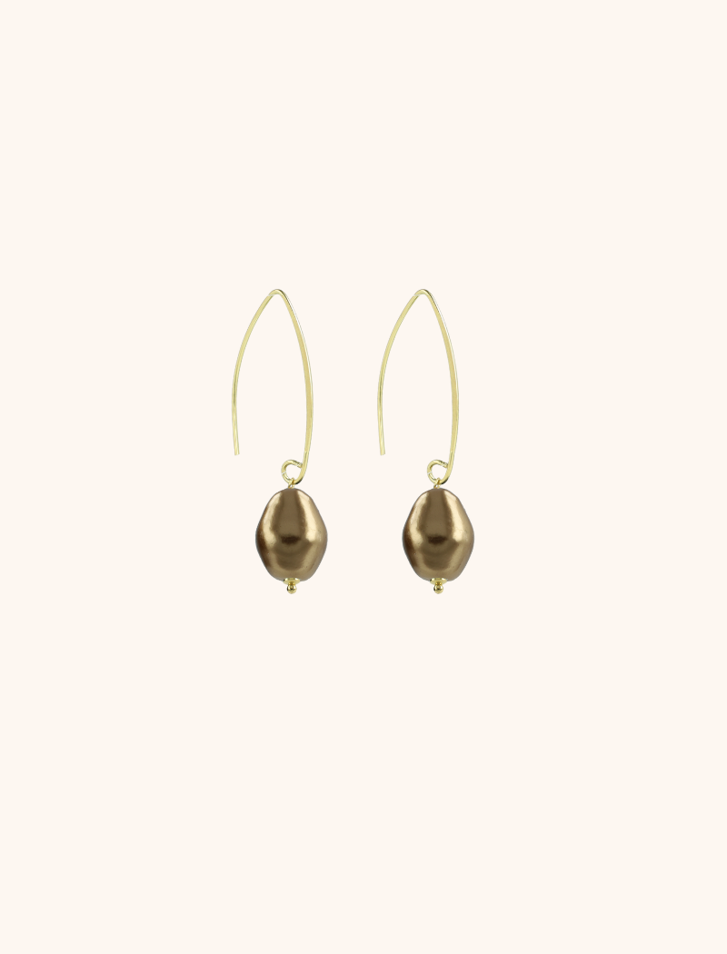 lott. gioielli Metallic Bruine Parel Oorbellen Mother Earth S