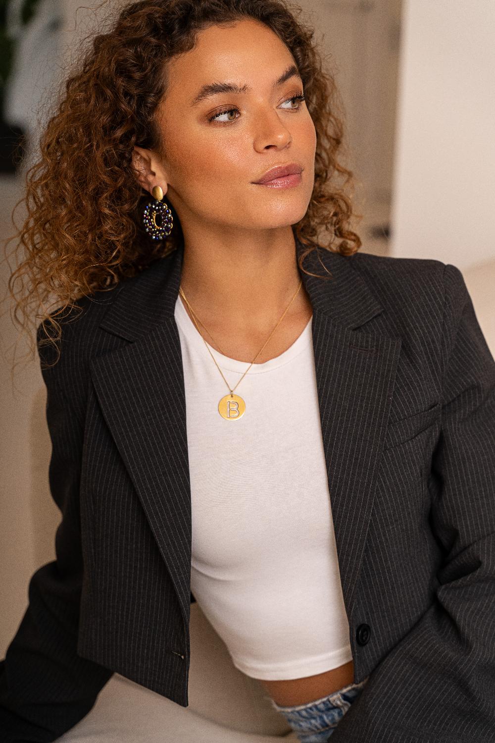 Lott. Gioielli Metallic Groen Paarse Oorbellen Mia Ovaal S