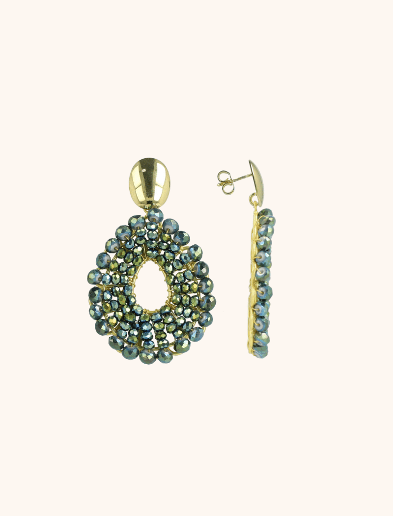 Lott. Gioielli Metallic Groene Oorbellen Babs Open Drop S