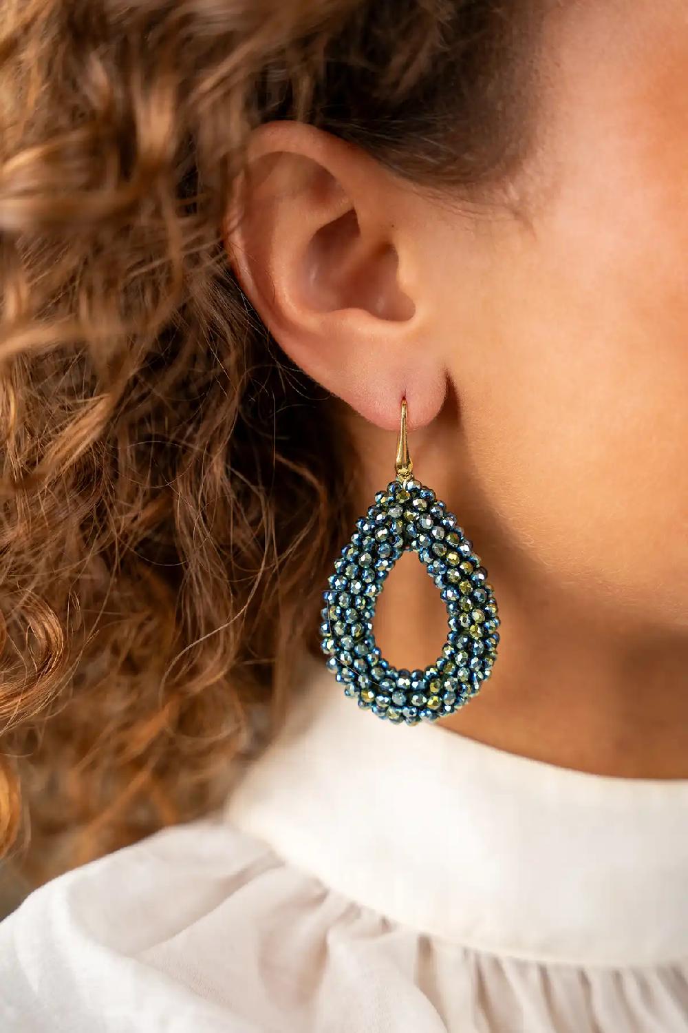 Lott. Gioielli Metallic Groene Oorbellen Berry Drop L