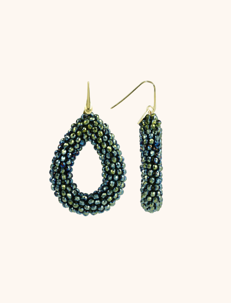 lott. gioielli Metallic Groene Oorbellen Berry Drop L