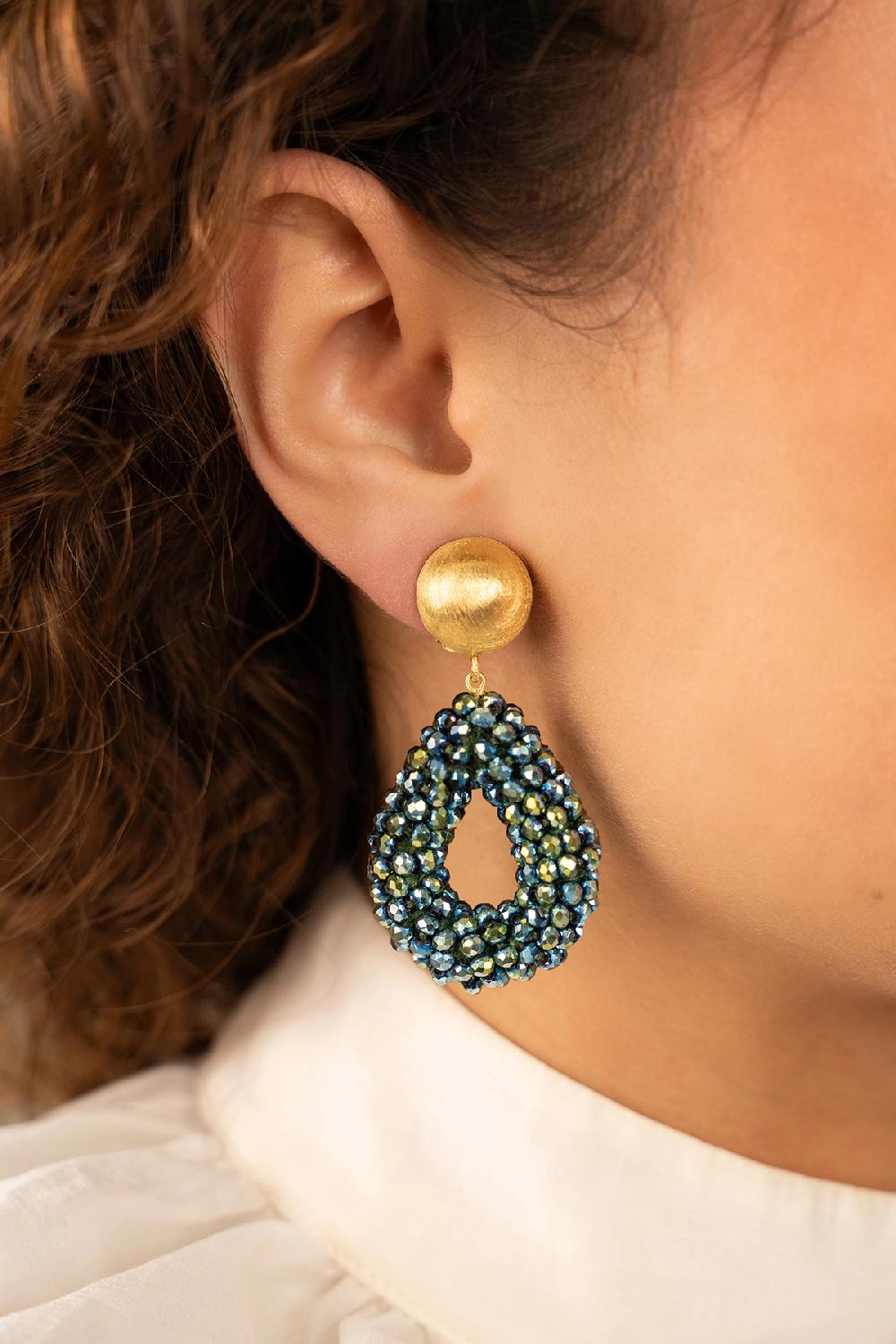 Lott. Gioielli Metallic Groene Oorbellen Berry Drop S Clip