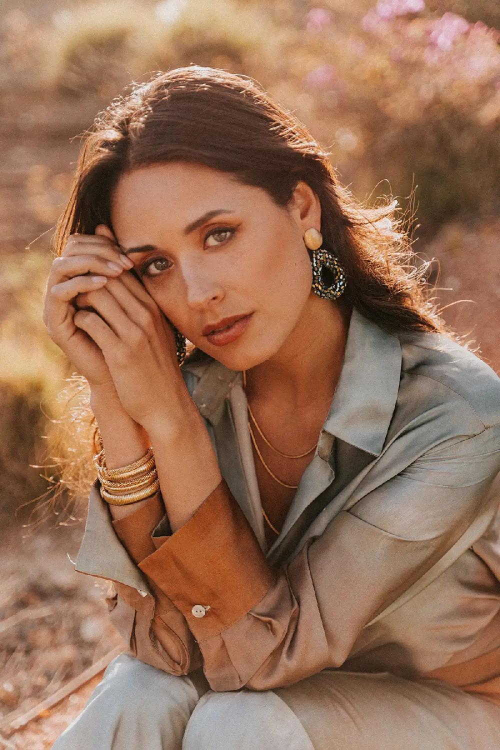 Lott. Gioielli Metallic Groene Oorbellen Marieke Druppel L Raw Clip