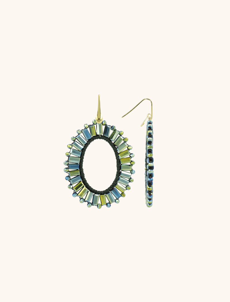 lott. gioielli Metallic groene oorbellen Naomi ovaal M