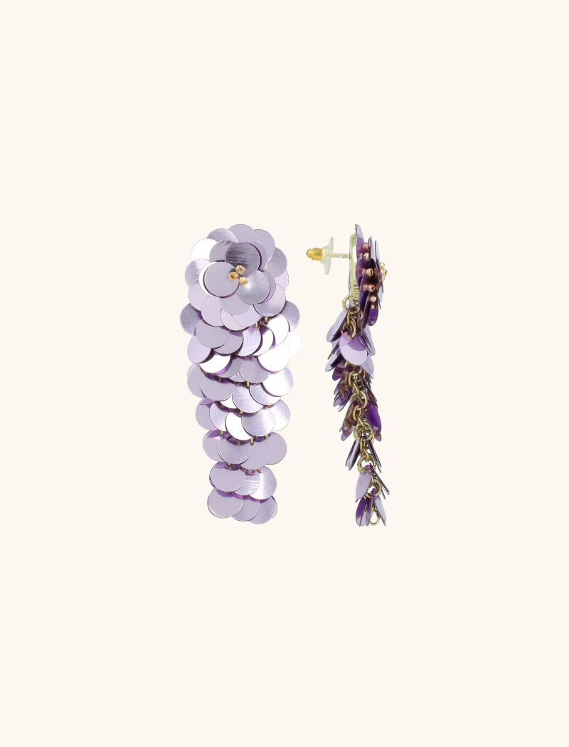 Lott. Gioielli Metallic Lavender Oorbellen Linde Sequin Waterfall L