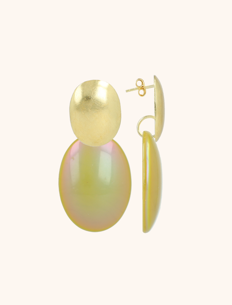 Lott. Gioielli Metallic Mustard Oorbellen Sirius Bugle Oval S