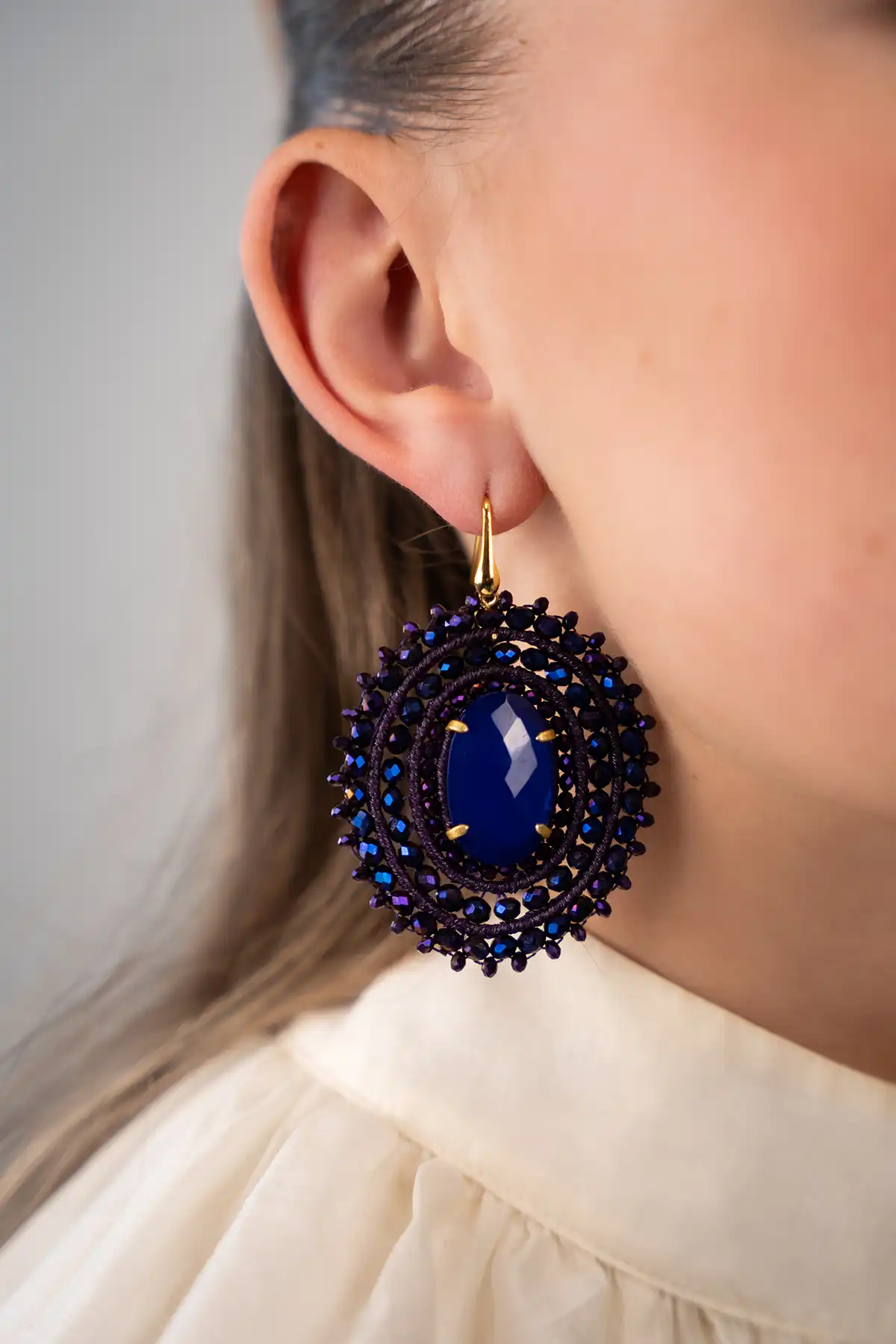 Lott. Gioielli Metallic Purple Oorbellen Jamie Ovaal L