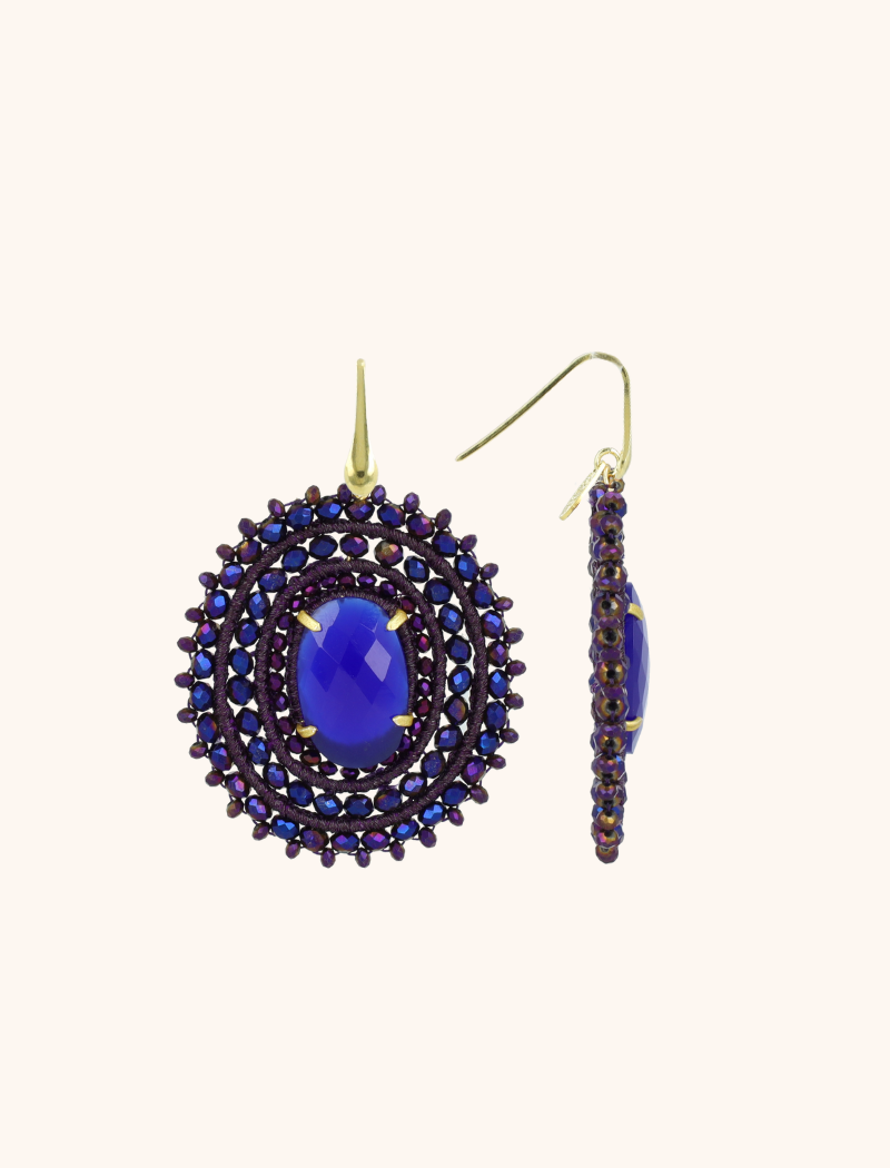 lott. gioielli Metallic Purple Oorbellen Jamie Ovaal L