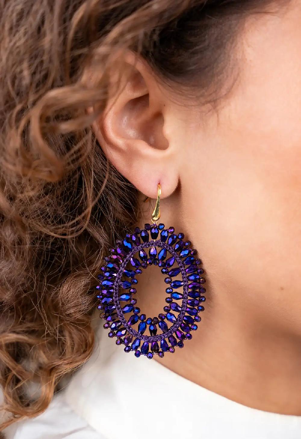 Lott. Gioielli Metallic Purple Oorbellen Noa Ovaal L