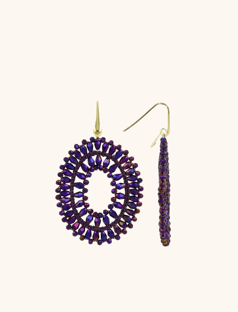 lott. gioielli Metallic Purple Oorbellen Noa Ovaal L