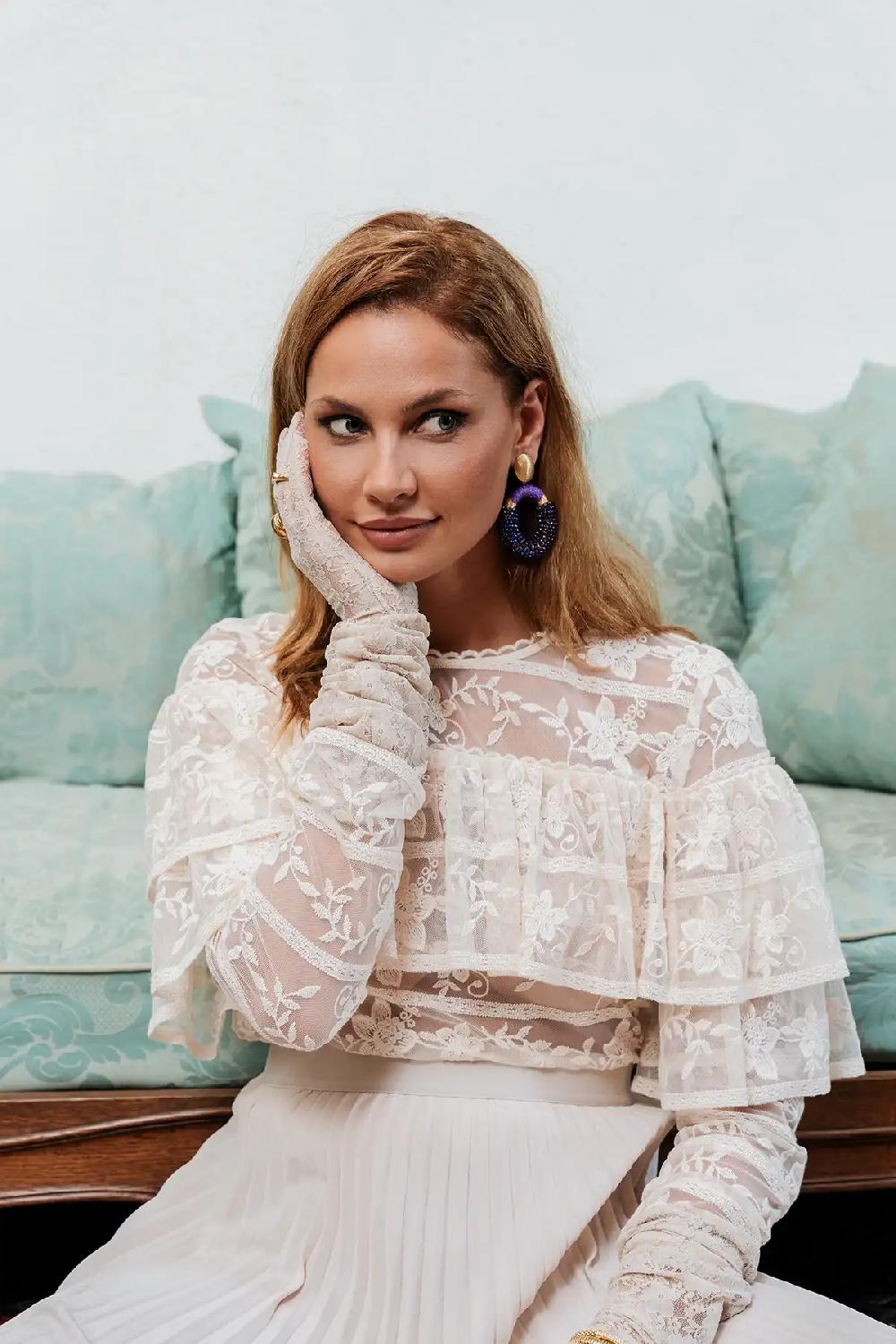 Lott. Gioielli Metallic Purple Oorbellen Yara Combi Oval L